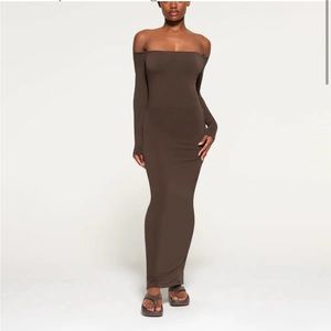 SKIMS Vintage Wash Off-the-Shoulder, long dress - NWT